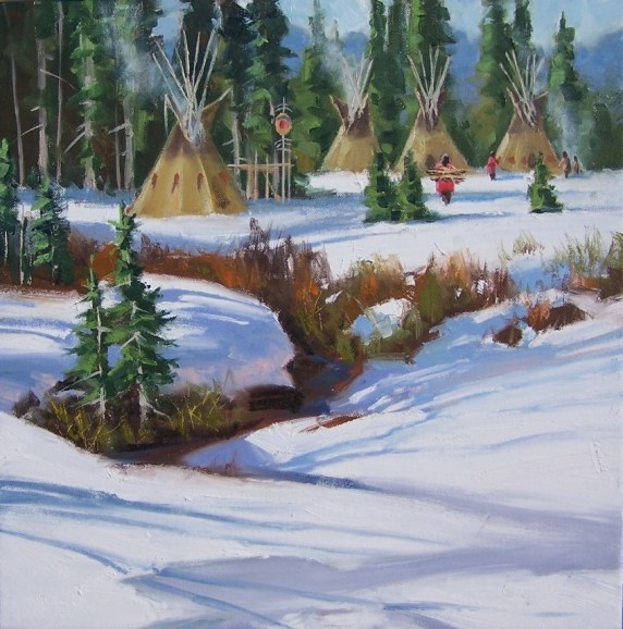 Native American Western oil paintings