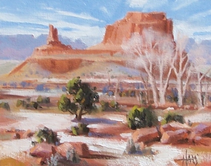 Southwest Winter - Arizona Utah Border 8" x 10" oil painting by Tom Haas