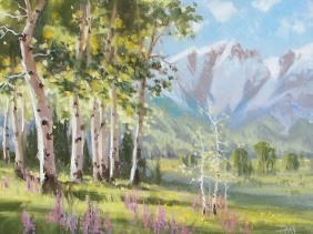 Morning Sparkle - Colorado 11" x 14" oil painting by Tom Haas